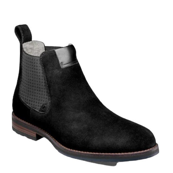 Stacy Adams Other - Stacy Adams Osgood Men's Size 7.5M Shoes Black Suede Ankle Chelsea Boots